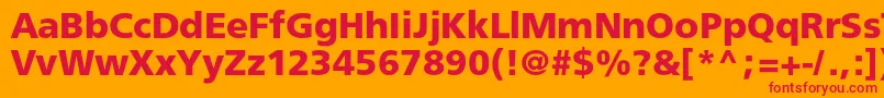 Freesetboldc-Schriftart – Rote Schriften auf orangefarbenem Hintergrund