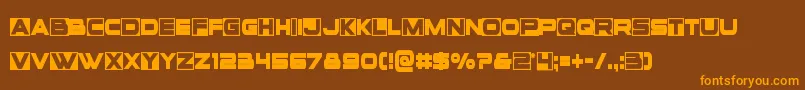 Voxboxcond-fontti – oranssit fontit ruskealla taustalla