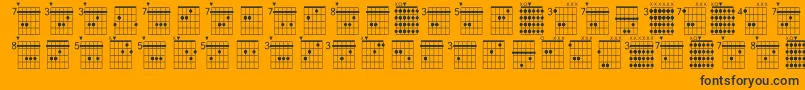 Fonte Farhatchords1Regular – fontes pretas em um fundo laranja