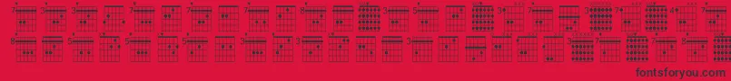 Farhatchords1Regular Font – Black Fonts on Red Background