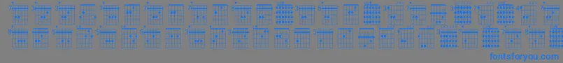 Czcionka Farhatchords1Regular – niebieskie czcionki na szarym tle