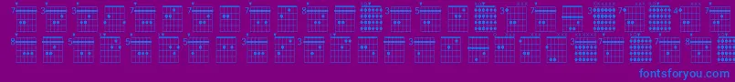 Farhatchords1Regular Font – Blue Fonts on Purple Background