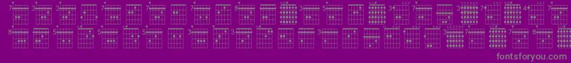 Farhatchords1Regular-Schriftart – Graue Schriften auf violettem Hintergrund