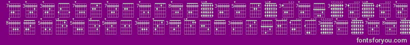 Fonte Farhatchords1Regular – fontes verdes em um fundo violeta