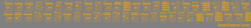 Fonte Farhatchords1Regular – fontes laranjas em um fundo cinza