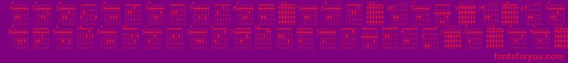 フォントFarhatchords1Regular – 紫の背景に赤い文字