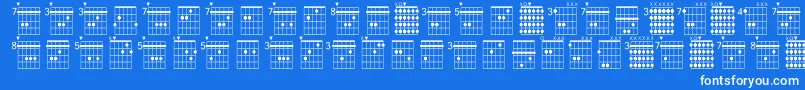 Farhatchords1Regular Font – White Fonts on Blue Background