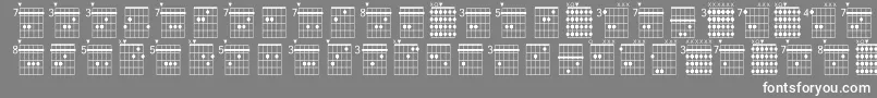 Farhatchords1Regular-fontti – valkoiset fontit harmaalla taustalla