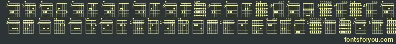 Saiba mais sobre a fonte Farhatchords1Regular Fonte Farhatchords1Regular – fontes amarelas em um fundo preto