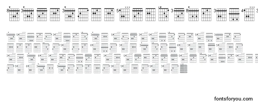 Przegląd czcionki Farhatchords1Regular