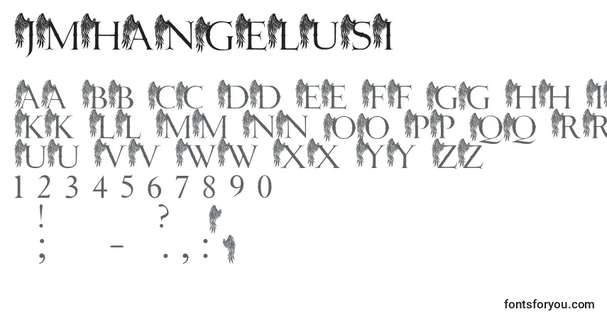 Шрифт JmhAngelusI (40736) – алфавит, цифры, специальные символы