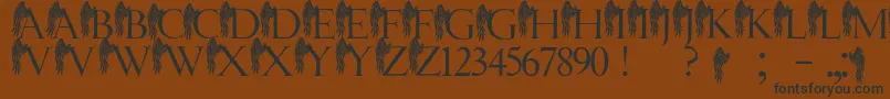 JmhAngelusI Font – Black Fonts on Brown Background