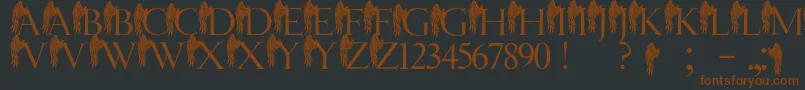 JmhAngelusI Font – Brown Fonts on Black Background