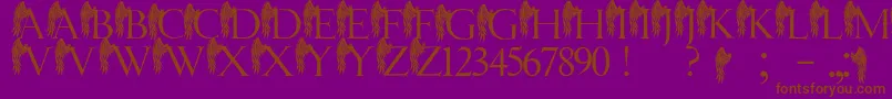 JmhAngelusI Font – Brown Fonts on Purple Background