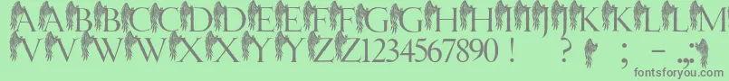 JmhAngelusI Font – Gray Fonts on Green Background