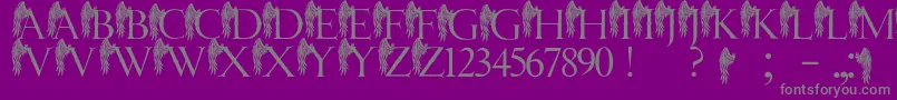 JmhAngelusI Font – Gray Fonts on Purple Background