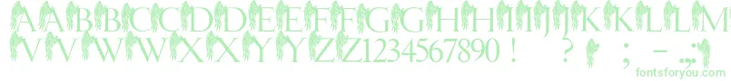 JmhAngelusI-Schriftart – Grüne Schriften auf weißem Hintergrund