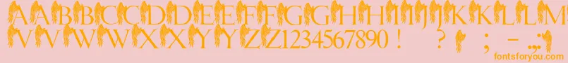 JmhAngelusI Font – Orange Fonts on Pink Background