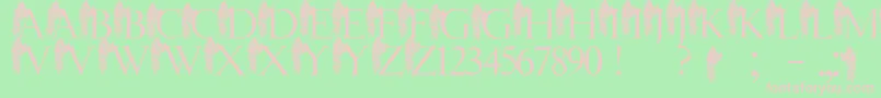 JmhAngelusI Font – Pink Fonts on Green Background