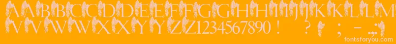 JmhAngelusI Font – Pink Fonts on Orange Background