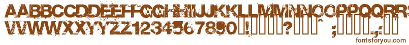 Base02-fontti – ruskeat fontit valkoisella taustalla