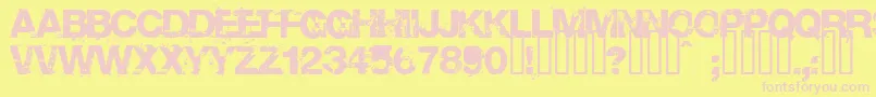 Base02-fontti – vaaleanpunaiset fontit keltaisella taustalla