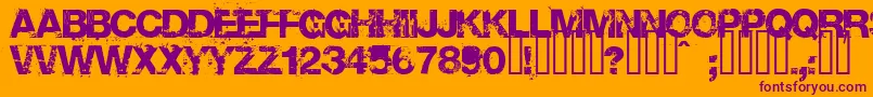 Base02-fontti – violetit fontit oranssilla taustalla