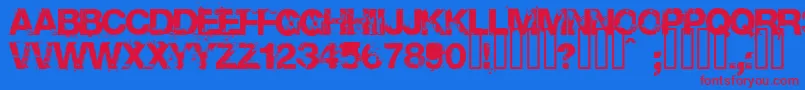 Base02-fontti – punaiset fontit sinisellä taustalla