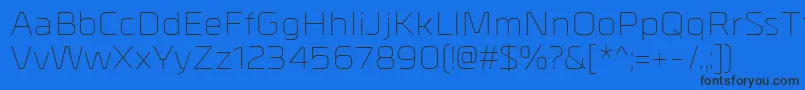 MetrikLight Font – Black Fonts on Blue Background