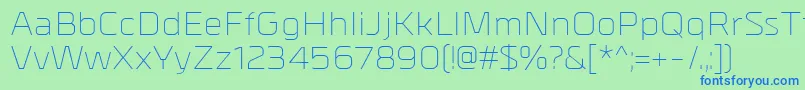 MetrikLight Font – Blue Fonts on Green Background