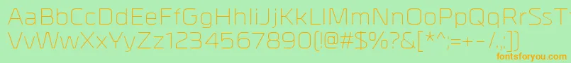 MetrikLight Font – Orange Fonts on Green Background