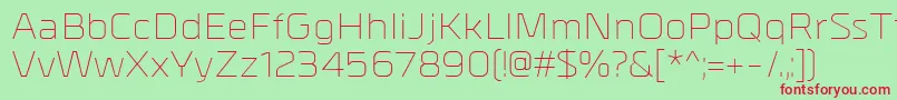 MetrikLight Font – Red Fonts on Green Background