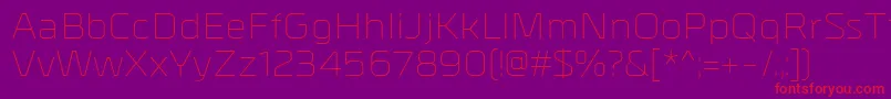 フォントMetrikLight – 紫の背景に赤い文字