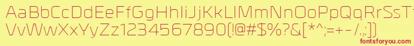 MetrikLight Font – Red Fonts on Yellow Background