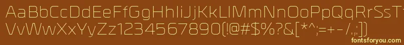 MetrikLight Font – Yellow Fonts on Brown Background