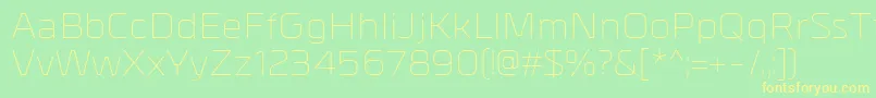 MetrikLight Font – Yellow Fonts on Green Background