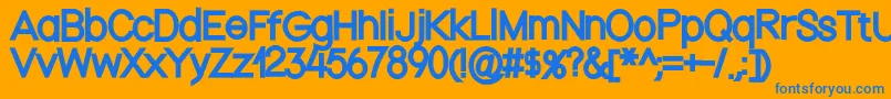Nordicaregular Font – Blue Fonts on Orange Background