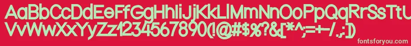 Nordicaregular Font – Green Fonts on Red Background