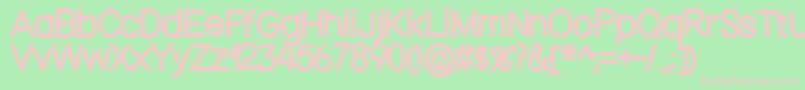 Nordicaregularフォントについての詳細 フォントNordicaregular – 緑の背景にピンクのフォント