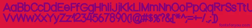 Nordicaregular Font – Purple Fonts on Red Background