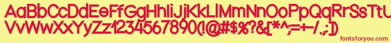 Nordicaregular Font – Red Fonts on Yellow Background