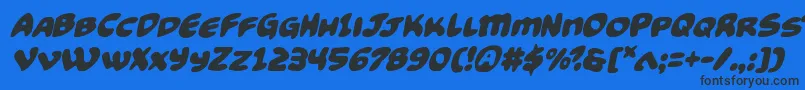 Funnypagesital Font – Black Fonts on Blue Background