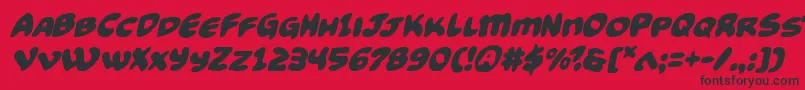 Funnypagesital Font – Black Fonts on Red Background