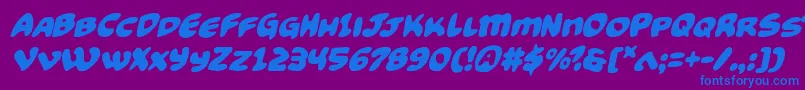 Funnypagesital Font – Blue Fonts on Purple Background