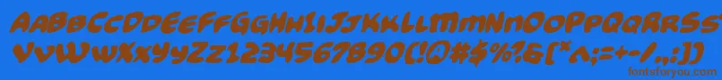 Funnypagesital Font – Brown Fonts on Blue Background