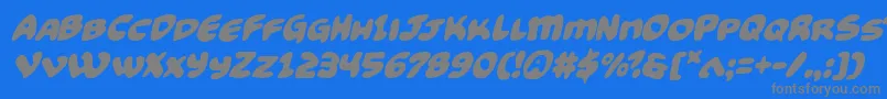 Funnypagesital Font – Gray Fonts on Blue Background