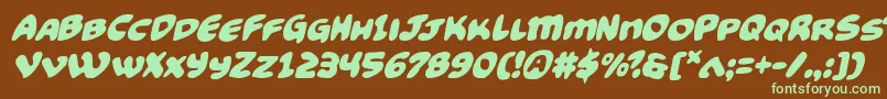 Funnypagesital Font – Green Fonts on Brown Background