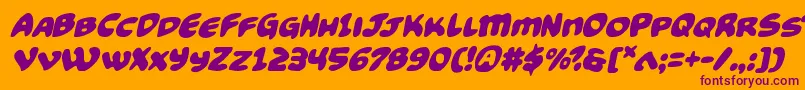 Funnypagesital Font – Purple Fonts on Orange Background