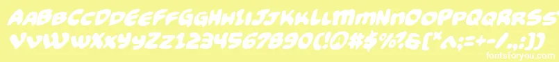 Funnypagesital Font – White Fonts on Yellow Background