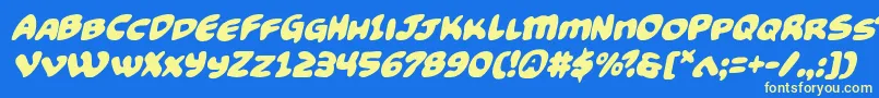 Funnypagesital Font – Yellow Fonts on Blue Background